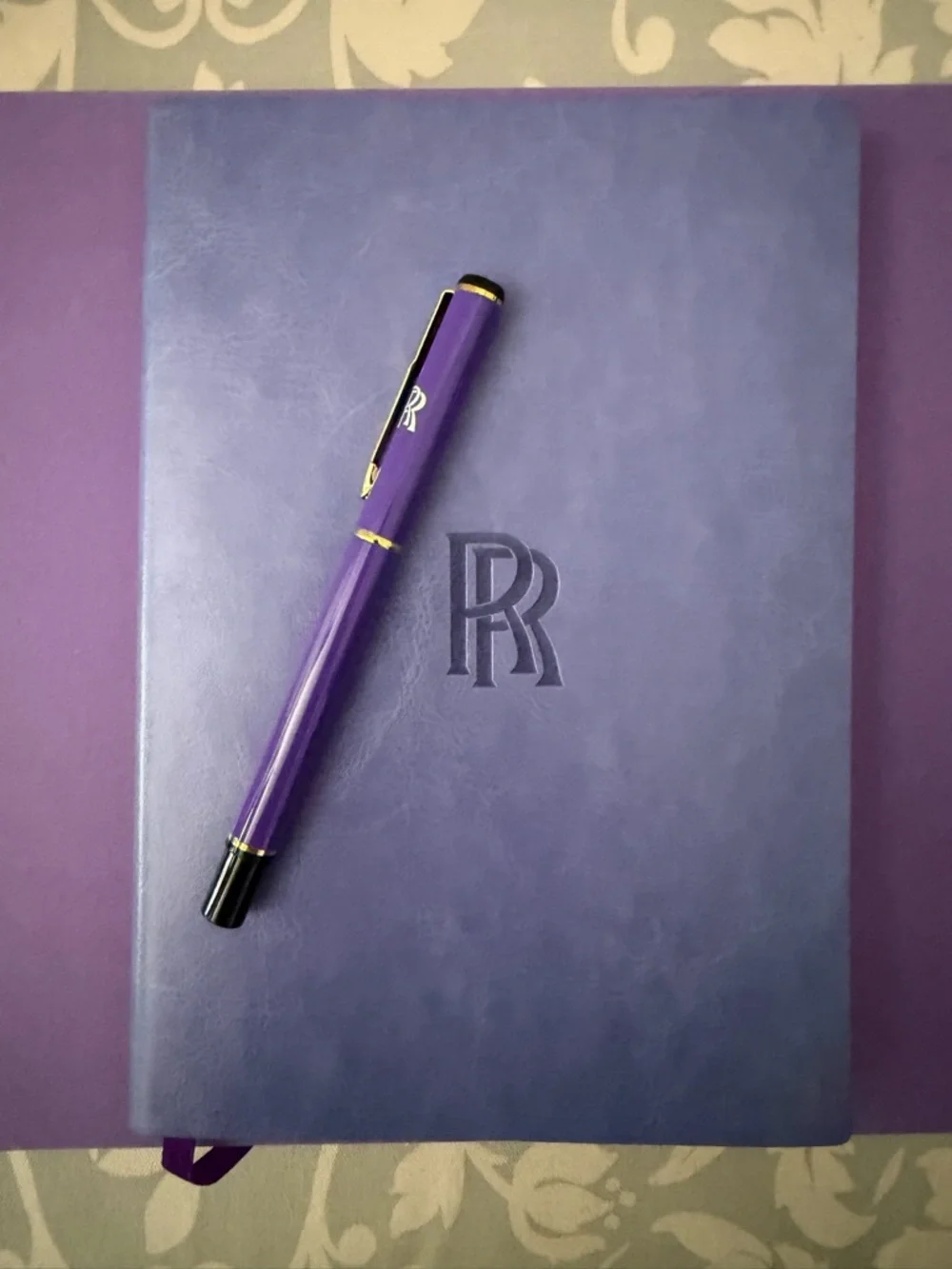 Rolls Royce Purple Notebook & Pen Gift Set Luxury Memo Journal Lined Boxed